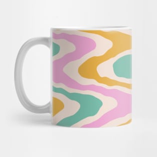 Abstract Contemporary  Retro 70s Colorful Wavy Shapes Mug